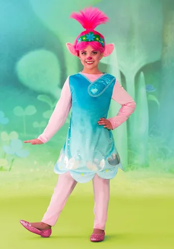 Vista 2 de Disguise Disfraz de amapola Trolls World Tour Deluxe con leggings
