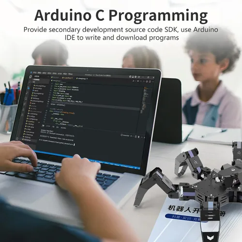 Vista 14 de Kit de robot Hexapod para ESP32, robot araña STEM para caminar, soporta programación Arduino C, App RC, transmisión de video, kit de marco