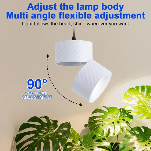 Vista 5 de Luz colgante de crecimiento de plantas de interior, luz colgante de plantas de espectro completo, ángulo ajustable, adecuada para iluminación