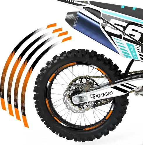 Vista 11 de KETABAO Cinta adhesiva para llanta de motocross B01, diseño de rayas de 21, 19 pulgadas, compatible con RMZ 250 450 RM-Z250 RM-Z450 (azul)