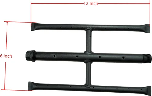 Vista 2 de Quemador Rectángulo de Gas para Hoguera y Chimenea H-Quemador H para Quemador de Chimenea de Gas con 3 Tubos (30.48 cm) Patente Solicitada