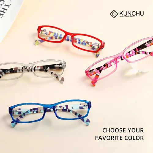 Vista 6 de Reading Glasses for Women, Rectangle Readers for Women with Blue Light Blocking Spring Hinge Eyeglasses UV Filter