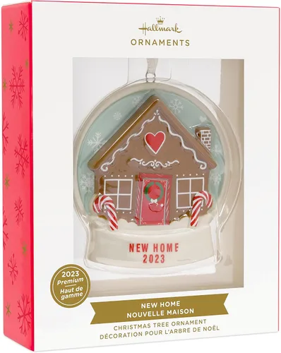 Vista 3 de Hallmark Casa de pan de jengibre nuevo hogar 2023 adorno de Navidad, cerámica premium