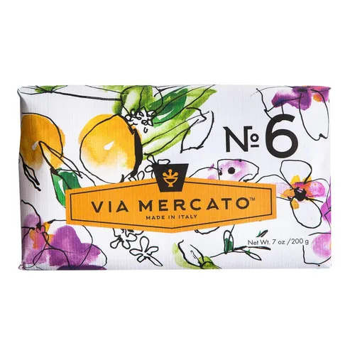 Vista 10 de Via Mercato Barra de jabón italiana (7.05 oz), n.º 2 - Té verde y almizcle blanco