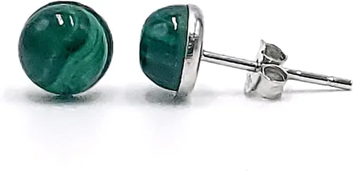 Vista 38 de Pendientes naturales de 0.236 in con chapado en oro blanco sobre plata de ley, bisel cabujón de piedras preciosas regalo de joyería para ella