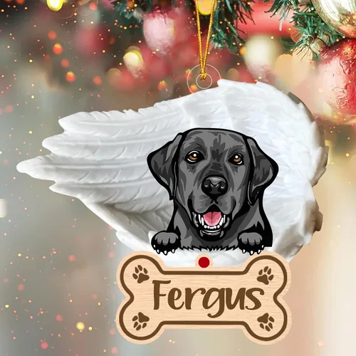 Vista 13 de Adorno de perro afgano de 1 ángel, adorno acrílico 2D personalizado conmemorativo para perros, regalo por pérdida de mascotas, regalo