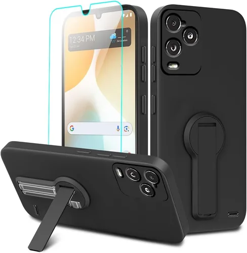 Vista 10 de Compatible con BLU Bold N4 Funda para teléfono, soporte oculto plegable giratorio de 360°, cubierta a prueba de golpes, funda protectora delgada