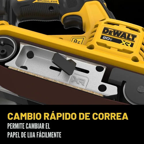 Vista 6 de DEWALT Lijadora de Cinta 20V MAX*, Inalámbrica, Sin Escobillas, Solo Herramienta (DCW220B)