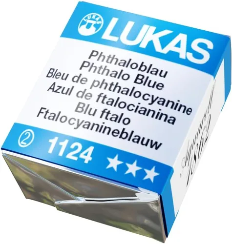 Vista 42 de Lukas 1862 Aquarell Artists' - Cacerolas de acuarela azul de media cacerola, pintura de acuarela de grado profesional vibrante, fácil de mojar