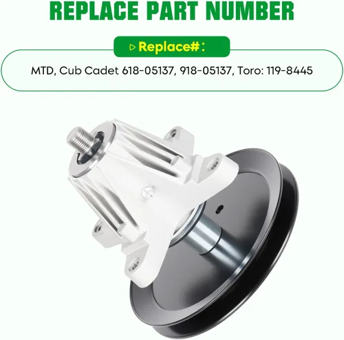 Vista 4 de 618-05137 Conjunto de husillo 918-05137 119-8445 apto para Cub Cadet/MTD cubierta de 54 pulgadas Z6600 RZT-L54KH RZT-L54KW RZT-S54, apto para Toro