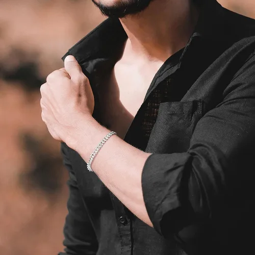 Vista 2 de SheCare Pulsera de cadena cubana para hombres, regalos para amantes del hip hop, pulseras de eslabones para papá, marido, novio, hermano, hijo