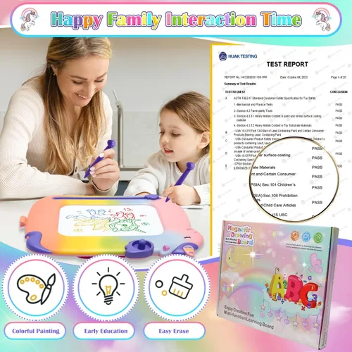Vista 2 de Juguetes para niños pequeños 3, tablero de dibujo magnético juguetes para bebés, juguete de escritura y garabatos para niños pequeños, juguete