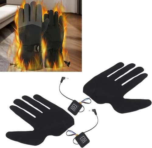 Vista 5 de Guantes calefactables con batería eléctrica para hombres y mujeres, calentadores de manos con pilas recargables, forros para equitación, esquí