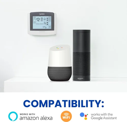 Vista 3 de AprilAire 8910W Termostato programable Wi-Fi de pantalla táctil con control IAQ; compatible con Amazon Alexa y Google Assistant