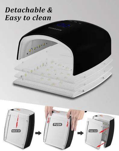 Vista 5 de Lámpara de uñas LED UV, secador de esmalte de gel inalámbrico para manicura de gel profesional - negro