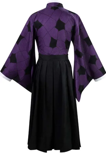 Vista 3 de Gonriya Anime Cosplay Hombres Kimono Adulto Cosplay Disfraz Uniforme Japonés Púrpura