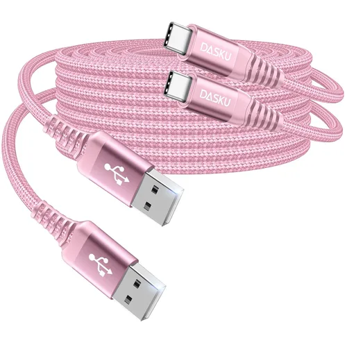 Vista 11 de Cable USB A a USB C [2 unidades de 3 pies], cable USB C de carga rápida, cable de carga USB a USB C trenzado extra duradero mejorado compatible
