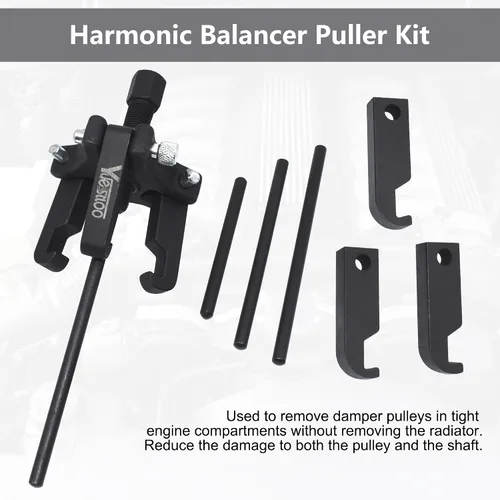 Vista 2 de Kit de extractor de polea de amortiguador de equilibrador armónico Compatible with Ford GM Chrysler Cadillac Chevy, Adjustable Upgraded 3-Jaw