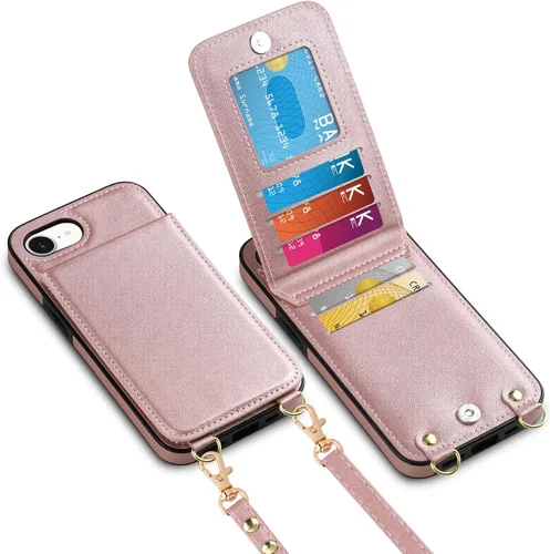 Vista 45 de Vofolen - Funda tipo cartera para iPhone 11 con tarjetero y bloqueo RFID, color negro Crossbody Adjustable Strap Purse Magnetic Clasp Heavy Duty
