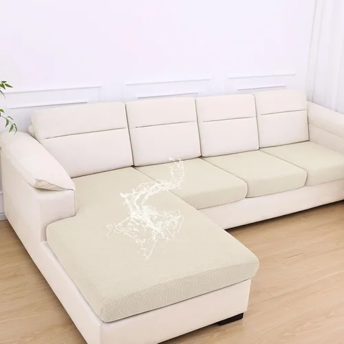 Vista 141 de Fundas impermeables para sofá seccional, fundas de cojín antideslizantes para sofá Ajuste seccional en forma de L, tela jacquard elástica, parte