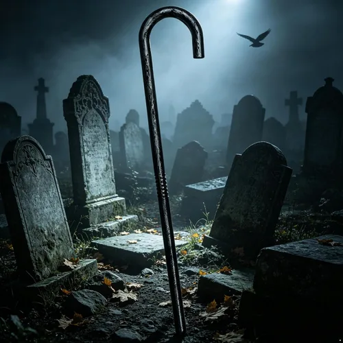 Vista 4 de Freebily Disfraz retro de Halloween Prop Cane Character Play Silver a