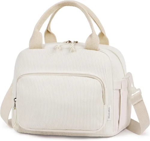 Vista 11 de HOMESPON Bolsa de Almuerzo para Mujeres Hombres Adultos con Bolsillo Frontal Bonita Pana Aislada Bolsa de Almuerzo Tote Gran Capacidad Caja