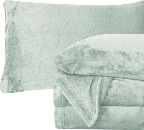 Vista 11 de Elegant Comfort - Juego de sábanas de franela de terciopelo de lujosamente suave de 4 piezas para las fiestas - Calidad premium - Juego de sábanas