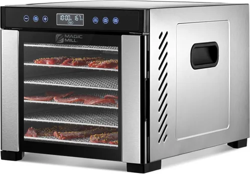 Vista 11 de Magic Mill Máquina deshidratadora Pro Food Potente sistema de secado uniforme con ventilador trasero de 600 W 7 bandejas de acero inoxidable