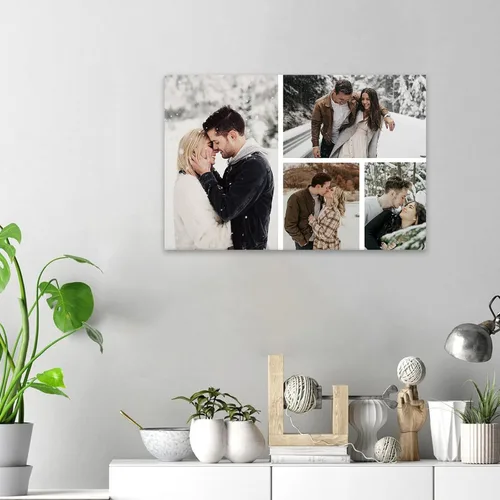 Vista 2 de DOARTDO Lienzo fotográfico personalizado con 4 collage de fotos múltiples, arte de pared personalizado para familia, niños, bebés, mascotas, marco