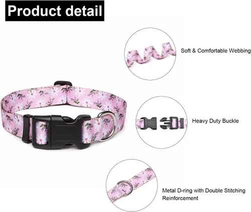 Vista 3 de Collar ajustable para perro con patrones, ultra cómodo, de nailon suave, transpirable, para perros pequeños, medianos y grandes