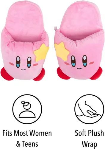 Vista 4 de Pantuflas rosadas con forma de bola de soplo Lindo videojuego de anime Smash Star Allies Forgotten Land Zapatos de felpa pastel mullidos sin