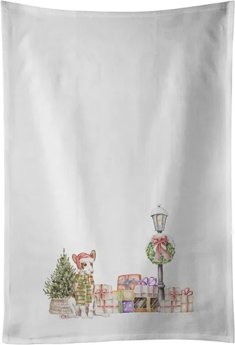 Vista 5 de Caroline's Treasures CK8100WTKT - Juego de 2 toallas de cocina con diseño de bulldog francés con diseño de país de las maravillas navideñas