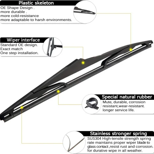 Vista 4 de Brazo de escobilla limpiaparabrisas trasero de repuesto para Jeep Wrangler JK 2007-2017 - Accesorios de fábrica OEM Compatible con Jeep Wrangler