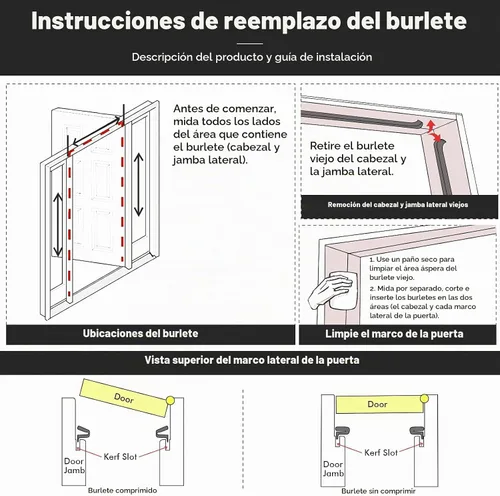 Vista 5 de BBTO Burlete para puertas y ventanas Burlete exterior en forma de V para puerta de garaje con espuma de bloqueo de espacio con ranura de sierra Negro