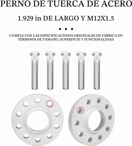 Vista 3 de 5 piezas de pernos de rueda, tuercas de llanta OEM#610-266 90942-02049, perno de rueda de llanta con rosca extendida y knurling, tornillo de cubo