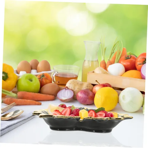 Vista 5 de Luxshiny Bandeja de fruta, bandeja para anillos, bandejas de tocador, bandeja de cerámica fina para baratijas, plato decorativo para anillos