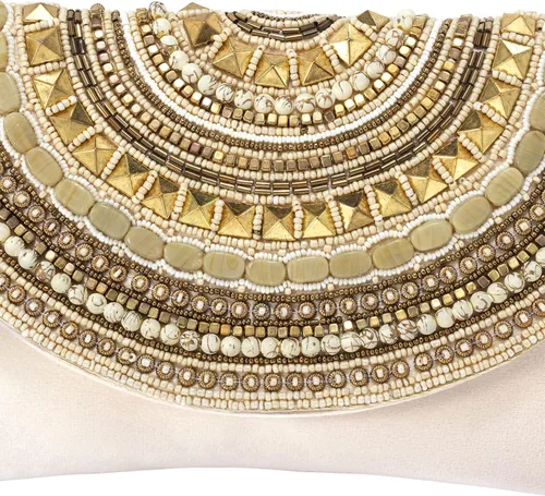 Vista 7 de Aheli Monederos indios para mujer, hechos a mano, de noche, para boda, fiesta, boda