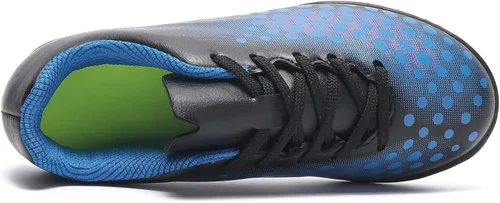 Vista 2 de LANDHIKER Tacos de fútbol para niños y niñas, zapatos de fútbol para interiores y niños pequeños y grandes