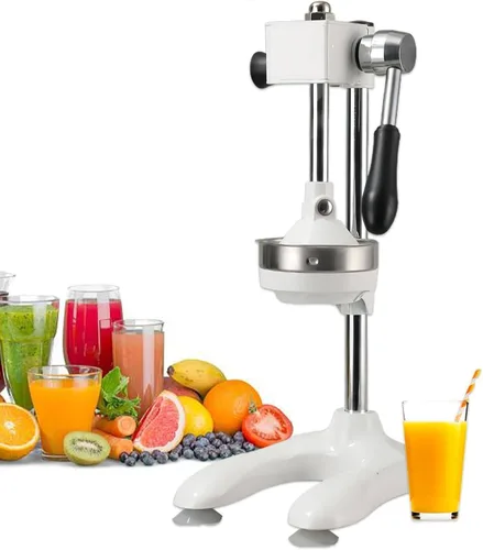 Vista 11 de Exprimidor de naranja de hierro fundido de cocina, máquina exprimidora de prensa manual, con base en forma de U manual, placa de presión grande