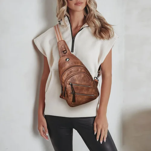 Vista 8 de Bolso bandolera de 7L para mujeres y hombres, bolsas de pecho cruzadas, mochila pequeña, riñonera, bolsa de viaje para el hombro