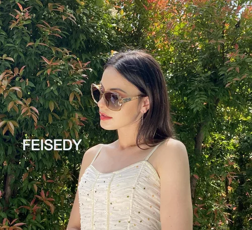 Vista 8 de FEISEDY - gafas de sol polarizadas para mujer, marco compuesto brillante B2289