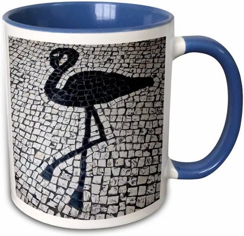 Vista 11 de 3dRose China, Macao. Portuguese Tile Designs, taza cuadrada del Senado, 11 oz, negro