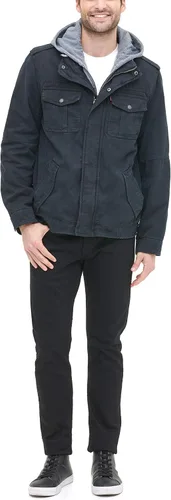 Vista 7 de Levis Chaqueta estilo militar con capucha de algodón lavado para hombre