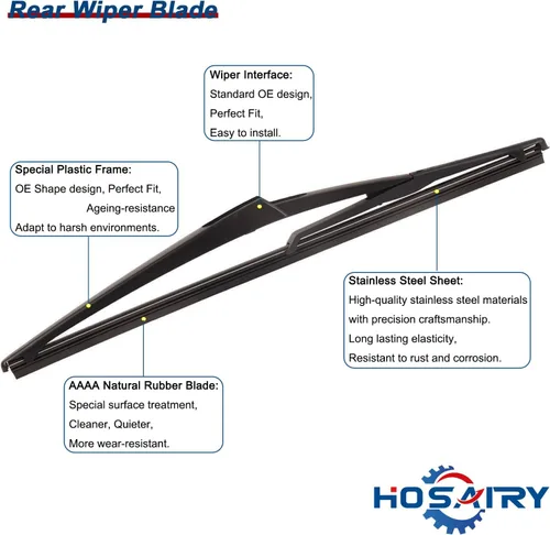 Vista 4 de Juego de limpiaparabrisas trasero para Nissan Pathfinder 2013-2019, para Rogue 2014-2019, para Rogue Sport 2017-2019 Conjunto de limpiaparabrisas