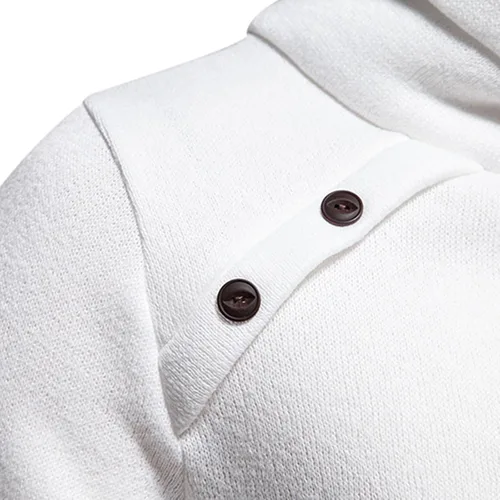 Vista 4 de Camisas de hombre de manga larga sólido cuello alto suéter regular ajuste ligero suéter suave ajustado ropa al aire libre