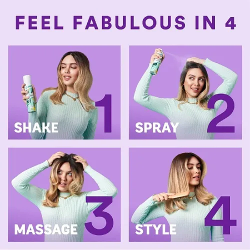Vista 4 de Batiste Champú seco, fragancia de rubor, vegano y sin sulfato para el cabello entre lavados, aroma floral, unisex para adultos, 3.81 onzas