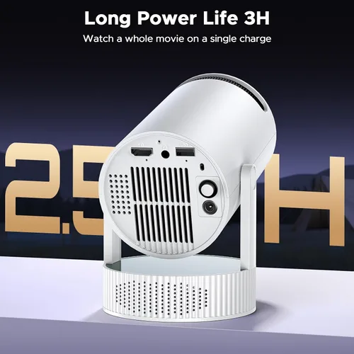 Vista 2 de Mini proyector portátil con batería, WiFi 6 y Bluetooth
