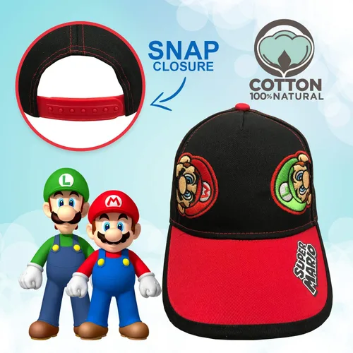 Vista 3 de Nintendo Super Mario Little Boys - Gorra de béisbol