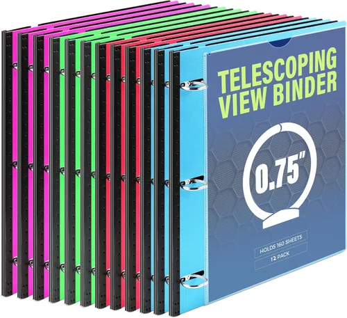 Vista 28 de WOT I Carpeta de 3 Anillos Telescópica (0.75"), Carpeta Flexible Expandible - Diseño Patentado para Fácil Portabilidad, Capacidad para 160 Hojas