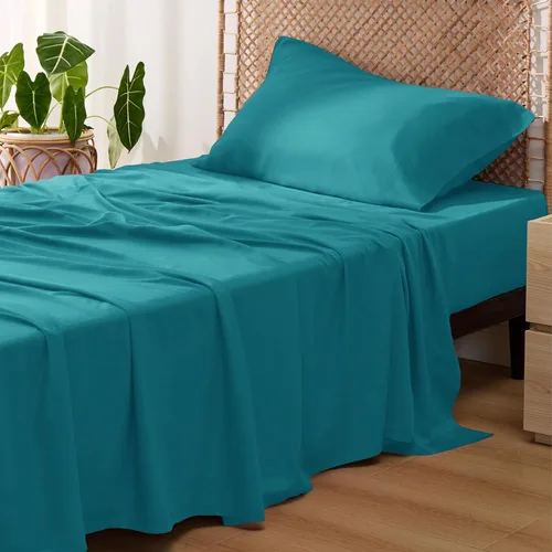 Vista 47 de Bedsure PureWoven 100% rayón derivado de bambú, sábanas de cama individual, 3 piezas